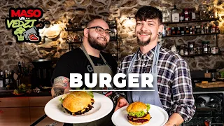 MASO VS VEDŽI: Najvyhrotenejší burger v hre s cibuľovým chutney, domáce žemle a cviklová alternatíva