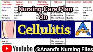 Nursing Care Plan on Cellulitis//What is nursing diagnosis of cellulitis? @anandsnursingfiles
