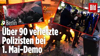 Feuer, Steine, Flaschen: So brutal war der 1. Mai in Berlin