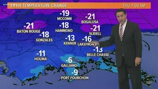 New Orleans Weather: Much cooler temperatures Wednesday