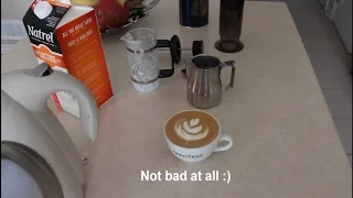 Home Latte Art with just a French Press