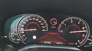 BMW 740Ld G11 xDrive 320 HP kickdown acceleration 20-80 km/h