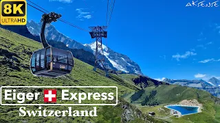 [ 8K ] Eiger Express Grindelwald Switzerland - Tricable Gondola - Return Trip - 8K UHD Video