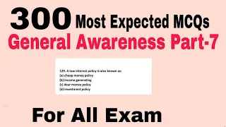 Best 300 General Awareness Series Part-7 || GS MCQ For All Exams || General Awareness for all exams