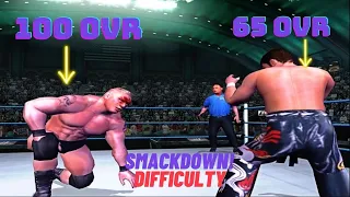 Defeating 100 OVR Brock Lesnar with Tajiri on Smackdown! Difficulty | Here Comes The Pain | PCSX2