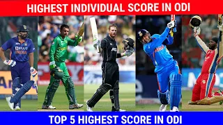 Top 5 Highest Individual Score by Batsman in ODI Cricket History #shorts #cricketf4 #youtubeshorts