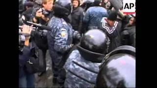 Arrests made at protest to mark October Revolution