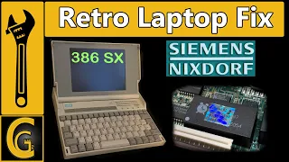 Siemens Nixdorf 386 SX 16 Laptop Repair [DALLAS Chip, Ribbon Cable, Capacitors]  #Retrocomputer