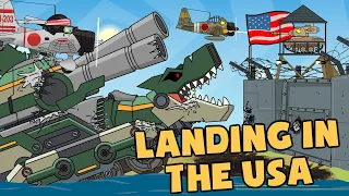 Landing in the USA - Cartoons about tanks