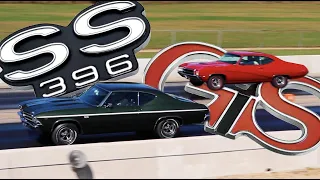 1969 Buick GS 400 vs 1969 Chevrolet Chevelle SS PURE STOCK DRAG RACE - no commentary