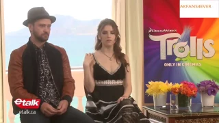 Anna Kendrick & Justin Timberlake Talk About "Can't Stop The Feeling"-"Trolls" Cannes 2016 Interview