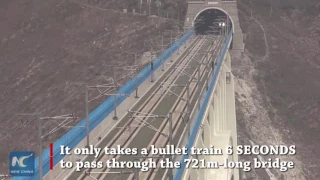 6 seconds to cross it! "Super" bridge allows bullet trains to pass at full speed