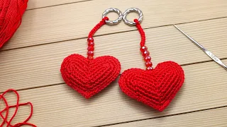 Брелок СЕРДЕЧКО вязание крючком МАСТЕР-КЛАСС для начинающих How to Crochet a Heart  for beginners