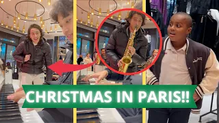 Unexpected duo on “All I want for Christmas is you” in public (piano & sax) 😱