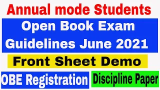 SOL Open Book Exam Guidelines June 2021| Annual Mode students || front sheet demo | OBE Procedure