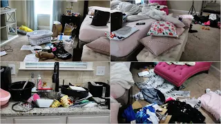 COMPLETE DISASTER CLEAN WITH ME | MESSY HOUSE TRANSFORMATION | EXTREME CLEANING MOTIVATION REAL LIFE