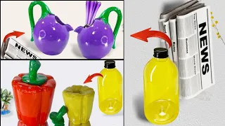 plastic bottle craft ideas for home decoration - newspaper diy crafts simple - diy bottle craft