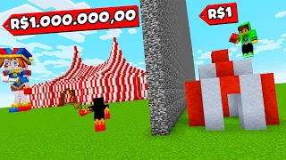 CIRCO DIGITAL de R$1 vs CIRCO de R$1.000.000 na BATALHA DE CONSTRUÇÃO