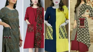 Latest and trendy pocket style kurti designs ideas
