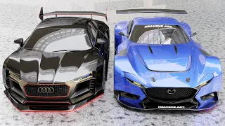 AUDI R8 vs MAZDA RX VISION concept by HEAVENZ ART