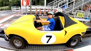 Ride on Ferrari Sport Car at Amusement Park for Kids | Fun Play Time with Tim and Daddy