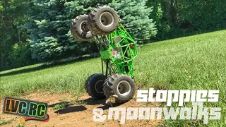 RC Monster Truck STOPPIE & MOONWALK Attempts | Axial SMT10 | LVC RC