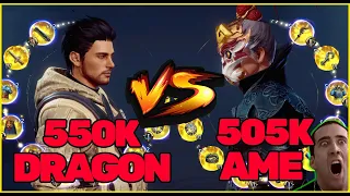 CAN AME KILL DRAGON? | 550K HELLO? | TOP1 WARRIOR 550K PS DRAGON VS TOP2 LANCER 505K PS DTM`AME |