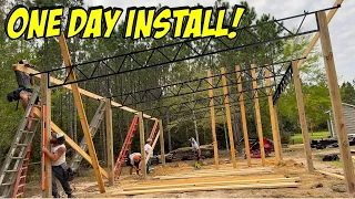 New Pole Barn Built in 6 Hours by EXPERT CREW!