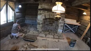 Cutting and laying a stone fireplace part 2 the hearth
