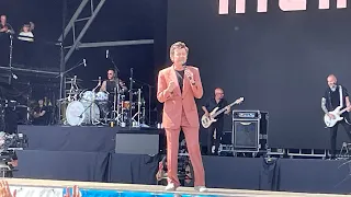 Rick Astley performing when ever you need somebody live at Glastonbury festival 2023
