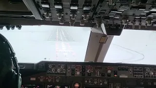 Landing in Anchorage frozen runway 07R