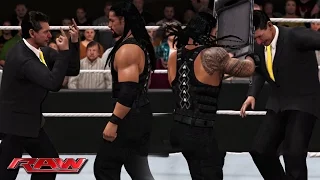 WWE RAW 12/14/15 - Mr. McMahon Returns and Roman Reigns Destroy Mr. McMahon - WWE RAW 2K16 Match