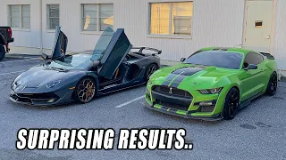 STREETSPEED717'S LAMBORGHINI SVJ VS. MY SHELBY GT500 RACE!