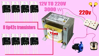 How to make a simple inverter 3000W, 8 transistor TIP41C, creative prodigy #14