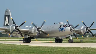 B-29 Superfortress "FIFI" Engine Start, Takeoff & Landing