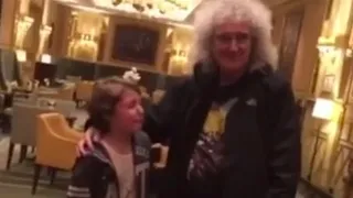 Brian May Meets & Signs Autograph For Tearful Emotional Young Queen Fan