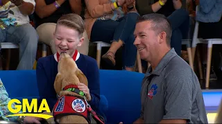 Boy with Type 1 diabetes surprised with specially trained dog on 'GMA' | GMA