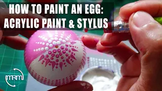 How to Paint an Easter Egg using Acrylic Paint and Stylus - Beginner / Easy