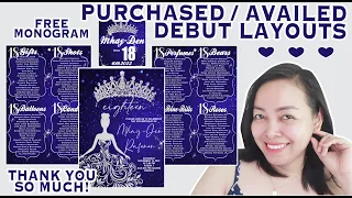 PURCHASED/AVAILED DEBUT INVITATION LAYOUTS | BLUE | THANK YOU SO MUCH ❤️ | Cassy Soriano