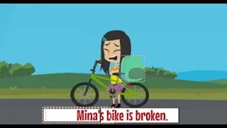Mina's bike is broken - Mina English - English Story - English Comedy Animated - comedy cartoon.