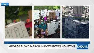 Huge crowds gather in downtown Houston to march in honor of George Floyd