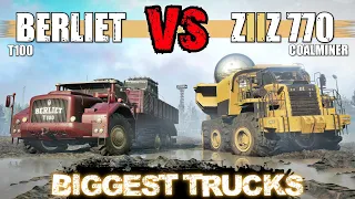 Biggest Trucks Comparison - SnowRunner Mod vs Mod | Berliet T100 vs ZIIZ 770 CoalMiner