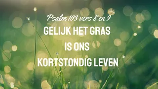 Psalm 103 vers 8 en 9 - Gelijk het gras is ons kortstondig leven