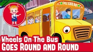 Wheels On The Bus Goes Round and Round Nursery Rhymes | Kids Kinder Garden Song