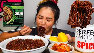 FINALLY found my new favorite black bean noodles ft. SPICIEST KIMCHI IN THE WORLD l MUKBANG