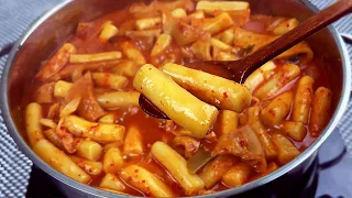 Korean spicy rice cake tteokbokki recipe | Korean Street food