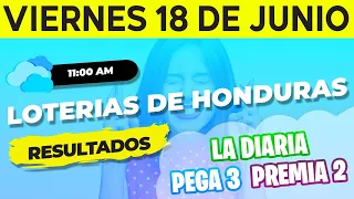 Sorteo 11AM Loto Honduras, La Diaria, Pega 3, Premia 2, Viernes 18 de Junio del 2021 | Ganador 😱🤑💰💵