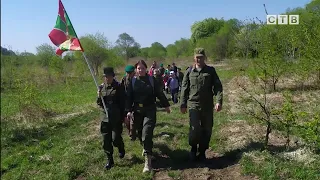 Юнармейцы отряда «Юный пограничник» поселка Краскино  провели марш-бросок по местам боевой славы.