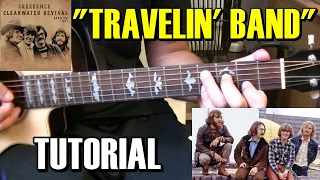 Como tocar "Travelin' band" de Creedence Tutorial Guitarra Completo acordes rasgueo y Solos