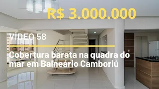 Cobertura duplex com piscina privativa, na quadra do mar, a venda, em Balneário Camboriú.